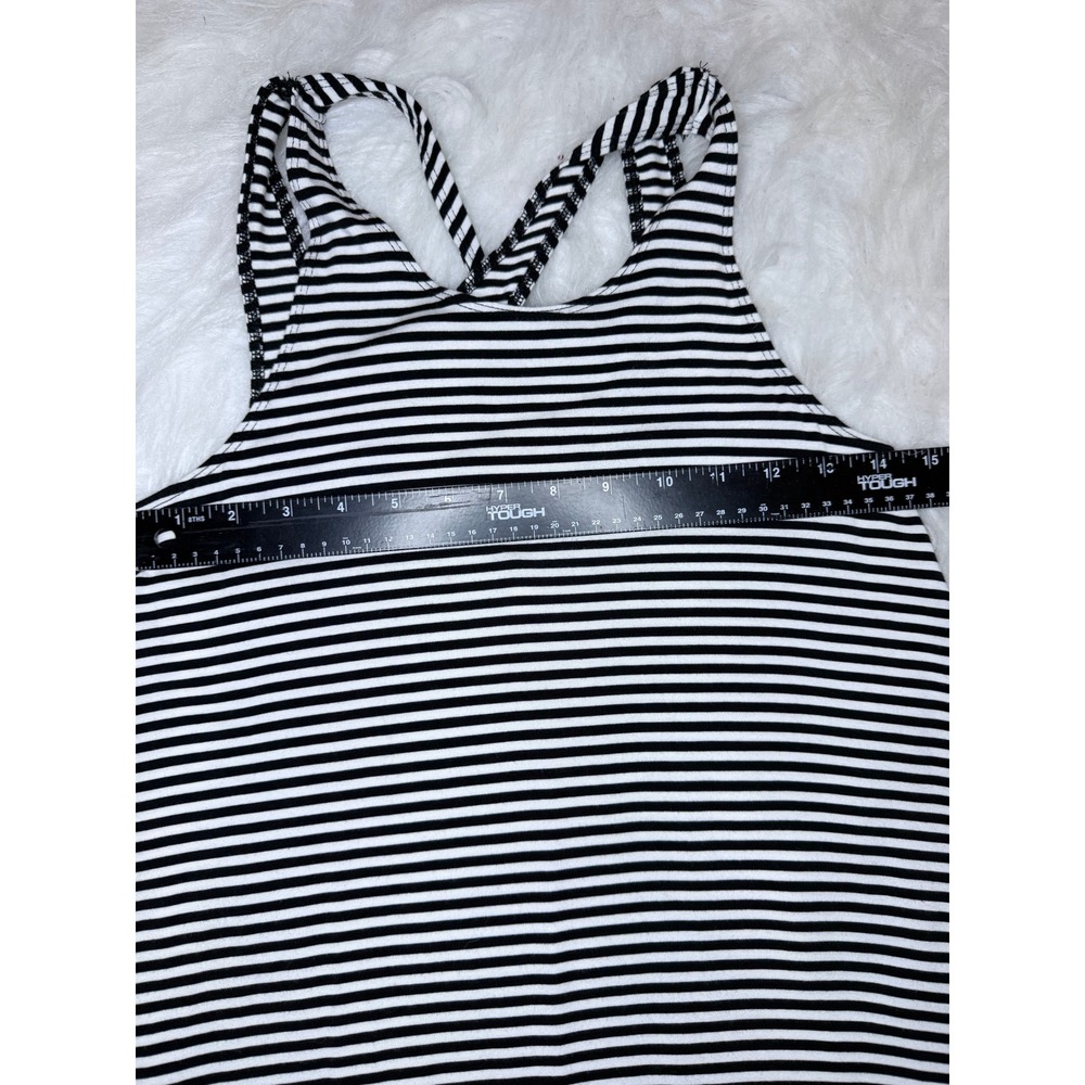 Hollister Womens XS Black White Striped Strappy Back A-Line Mini Tank Dress - Picture 6 of 7